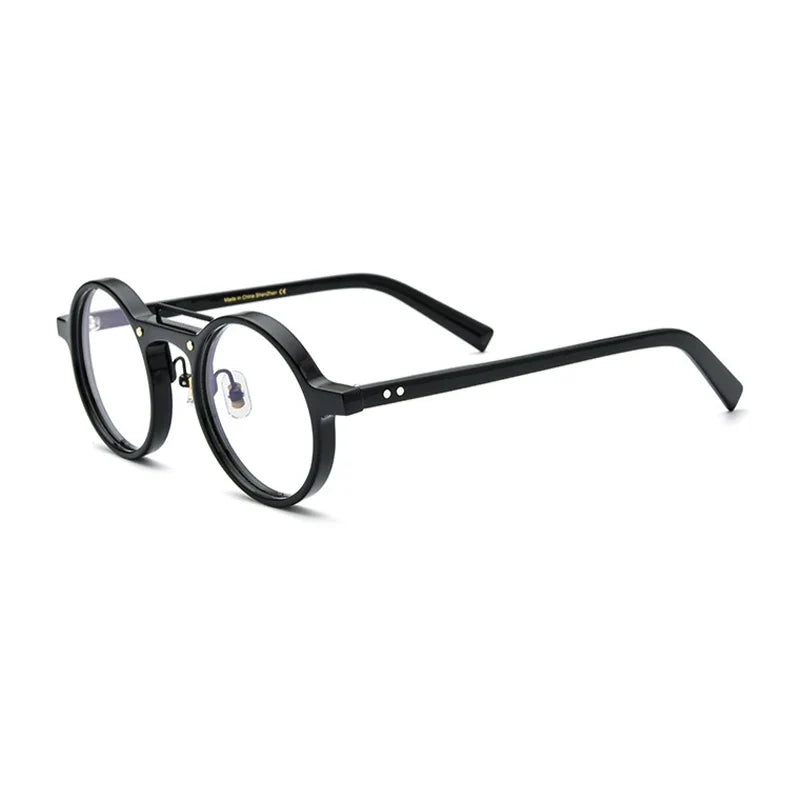 
Gafas redondas de acetato tipo mosaico - Negro