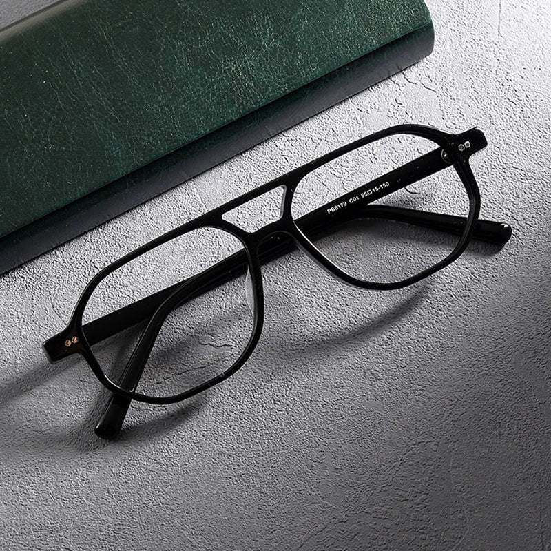 
Gafas de aviador de acetato con estampado de carey