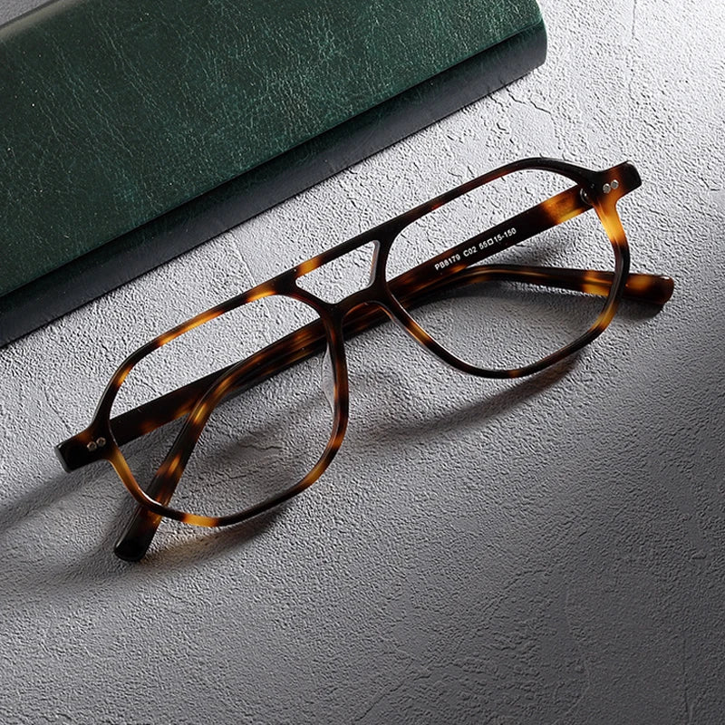 
Gafas de aviador de acetato con estampado de carey