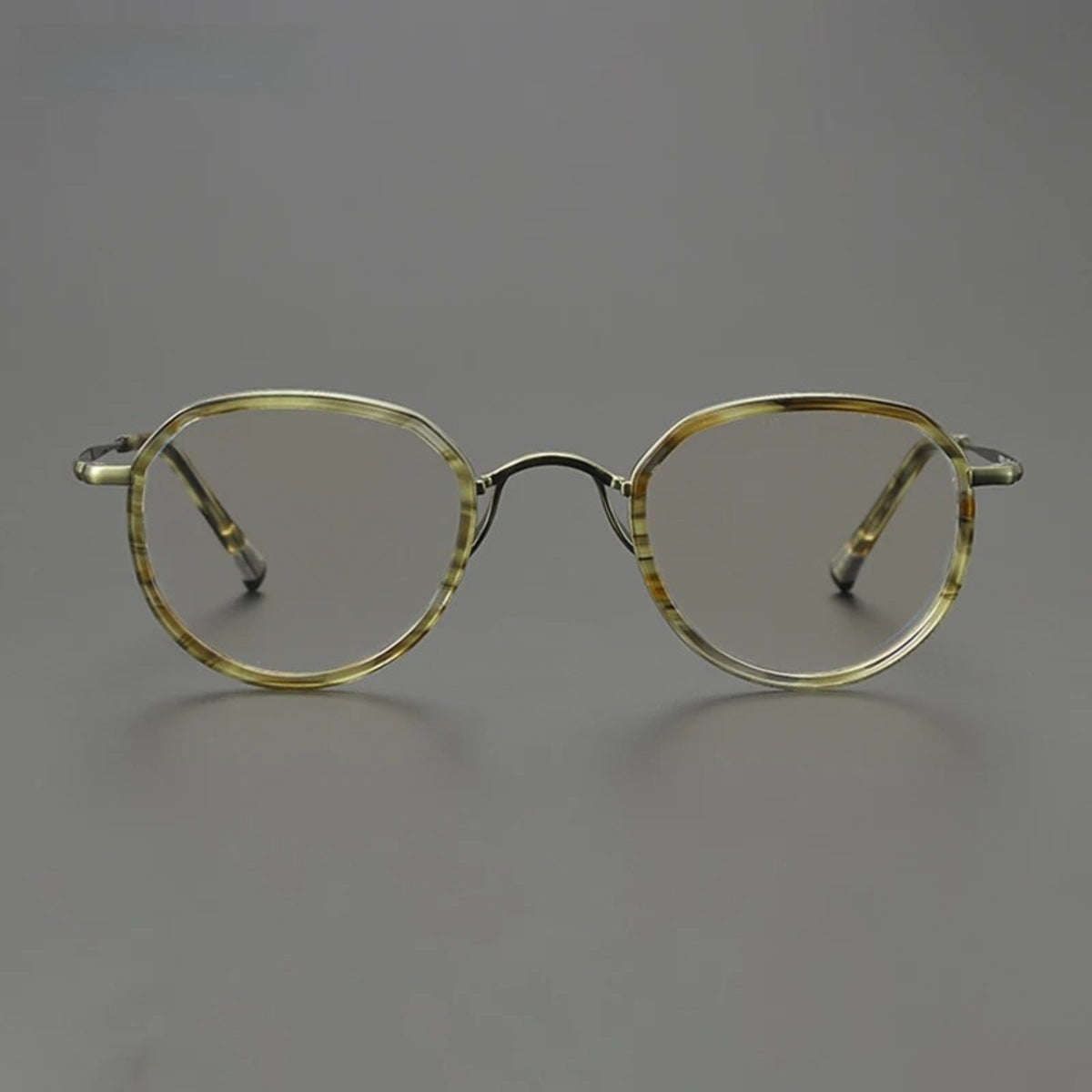 
Gafas redondas de titanio color oliva cristal - Imagen 2