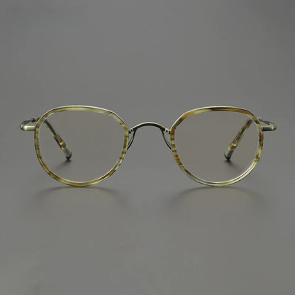 
Gafas redondas de titanio color oliva cristal - Imagen 2
