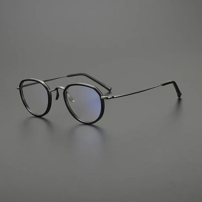 
Gafas redondas de titanio color oliva cristal - Imagen 3