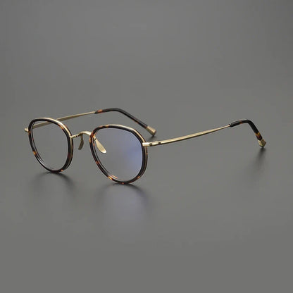 
Gafas redondas de titanio color oliva cristal - Imagen 5