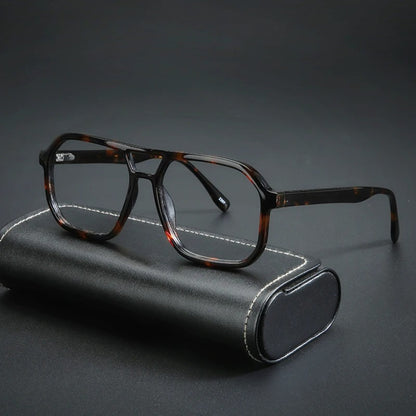 
Gafas de sol estilo aviador con doble puente de acetato - Imagen 2