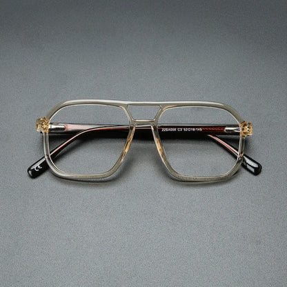 
Gafas de sol estilo aviador con doble puente de acetato - Imagen 3
