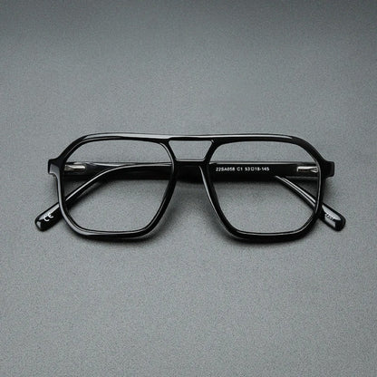 
Gafas de sol estilo aviador con doble puente de acetato - Imagen 4