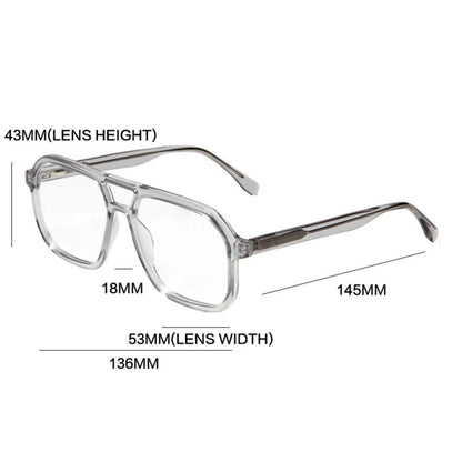 
Gafas de sol estilo aviador con doble puente de acetato - Imagen 6