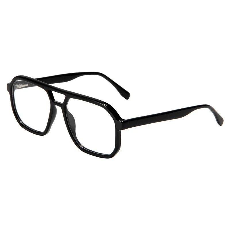 
Gafas de sol estilo aviador con doble puente de acetato - Negro