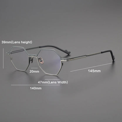 
Gafas geométricas de titanio azul mate - Imagen 5
