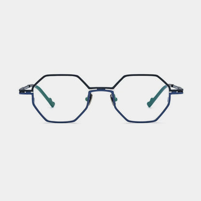 
Gafas geométricas de titanio azul mate - Imagen 6