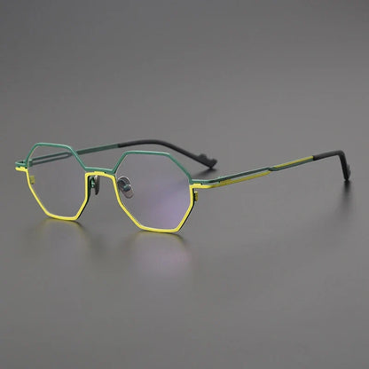 
Gafas geométricas de titanio azul mate