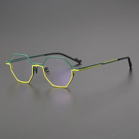 Gafas geométricas de titanio azul mate