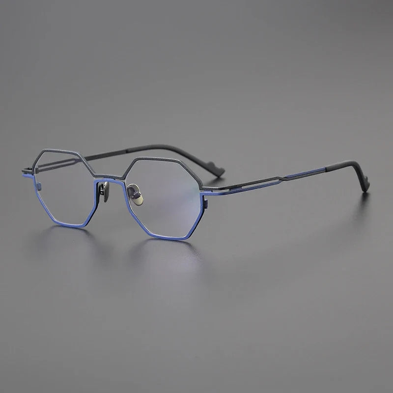 
Gafas geométricas de titanio azul mate