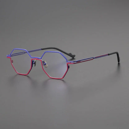 
Gafas geométricas de titanio azul mate - Imagen 3