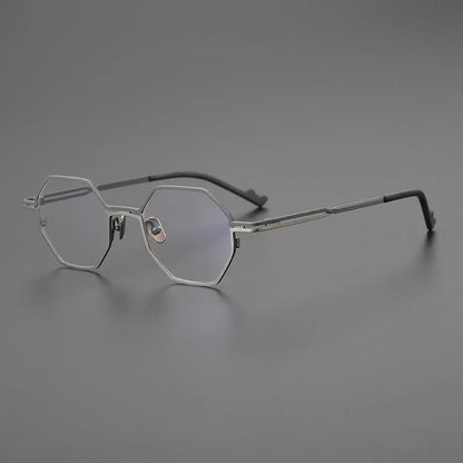 
Gafas geométricas de titanio azul mate - Imagen 4