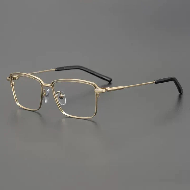 
Gafas cuadradas minimalistas de titanio - Oro