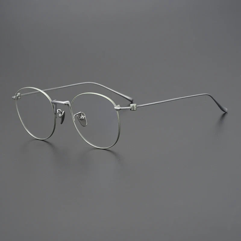 
Gafas redondas de alambre de titanio - Verde