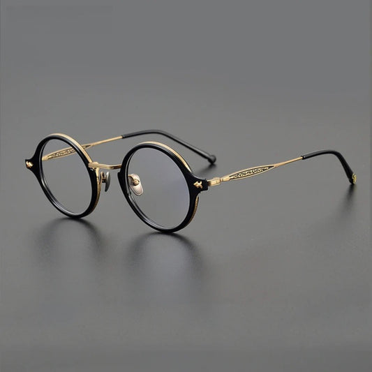 Gafas redondas Windsor de acetato y titanio