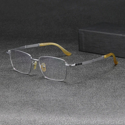 
Gafas cuadradas de titanio con detalles en madera - Imagen 2