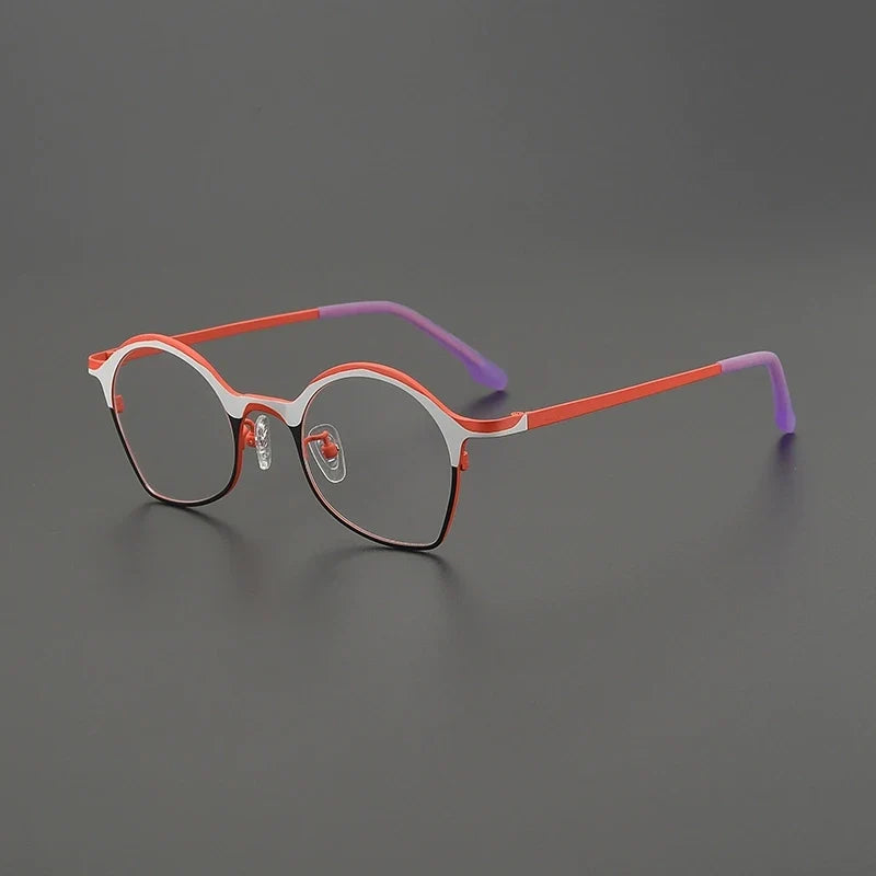 
Gafas Panto de titanio mate - Rojo