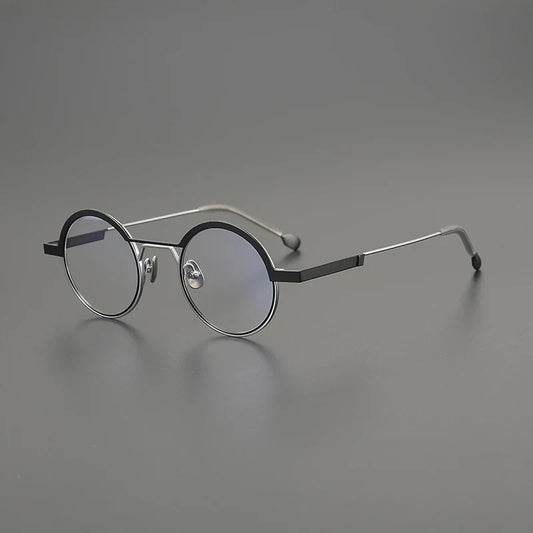 Gafas redondas de titanio ultraligeras