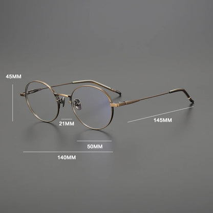 
Gafas redondas de titanio coreanas - Imagen 5