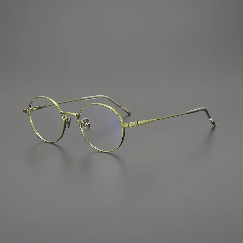 
Gafas redondas de titanio coreanas - Verde