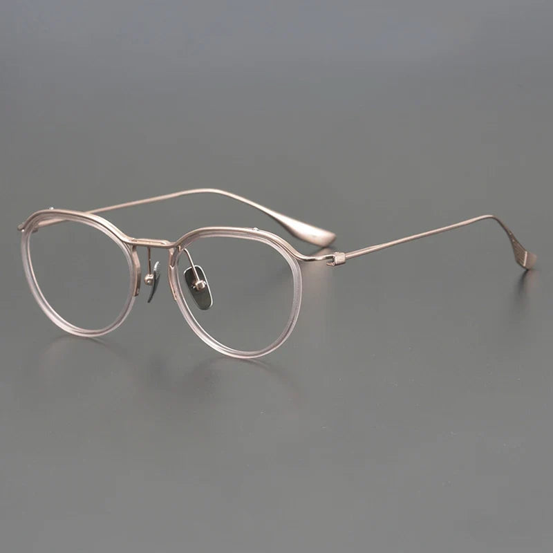 
Gafas redondas de titanio Windsor coreanas - Oro rosa