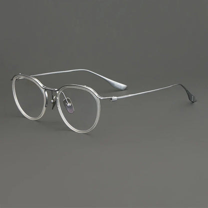 
Gafas redondas de titanio Windsor coreanas - Imagen 7