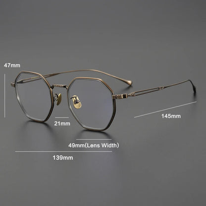 
Gafas geométricas de titanio azul japonés - Imagen 6