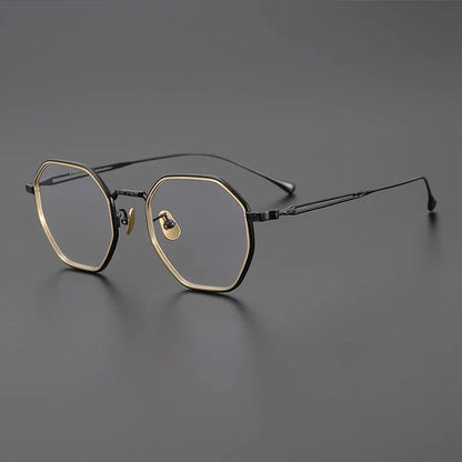 
Gafas geométricas de titanio azul japonés - Imagen 3