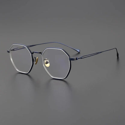 
Gafas geométricas de titanio azul japonés - Imagen 4