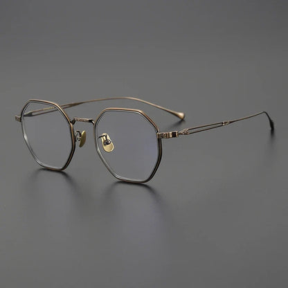 
Gafas geométricas de titanio azul japonés - Imagen 5