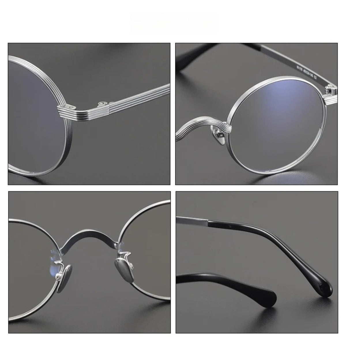 
Gafas redondas antiguas de titanio