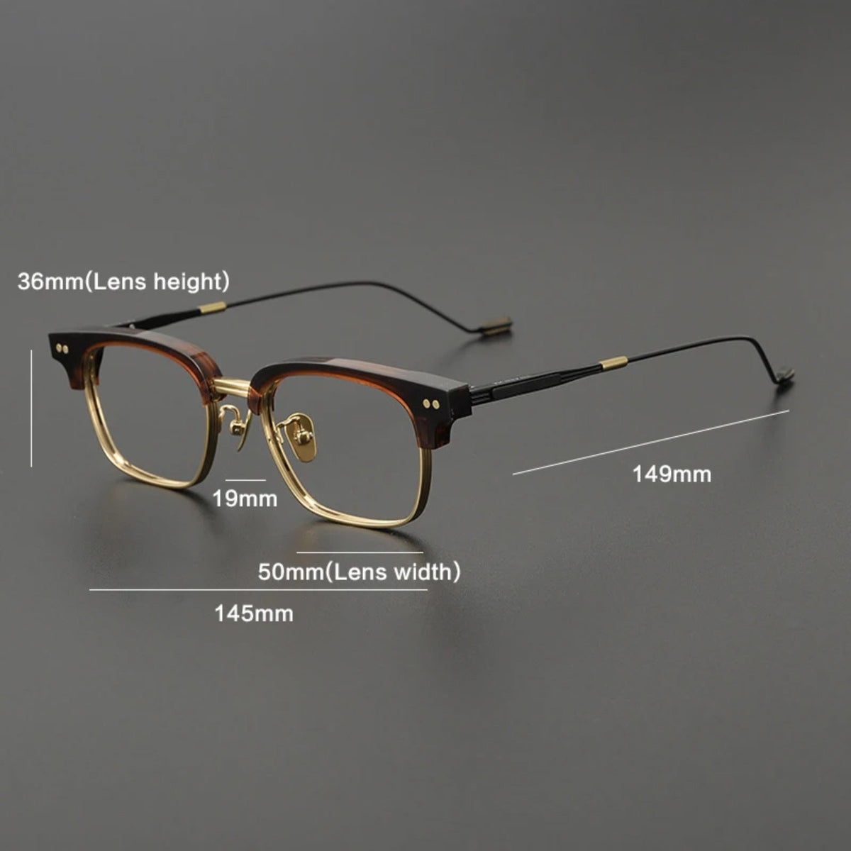 
Gafas cuadradas estilo browline de acetato y titanio coreano - Imagen 6