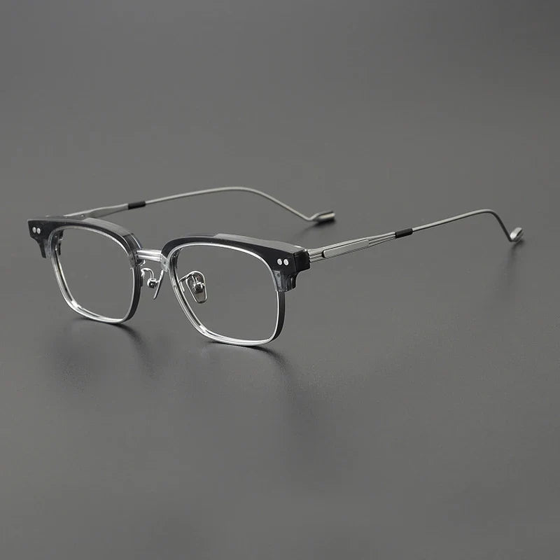 
Gafas cuadradas estilo browline de acetato y titanio coreano