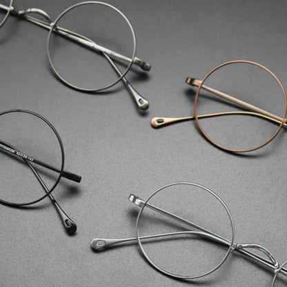 
Gafas redondas de titanio de tamaño pequeño - Imagen 8