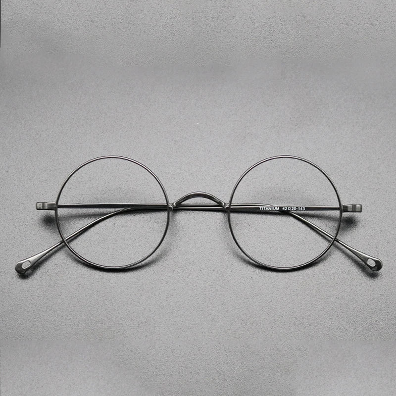 
Gafas redondas de titanio de tamaño pequeño - Gris metálico