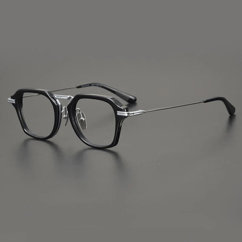 
Gafas cuadradas extragrandes de titanio y acetato