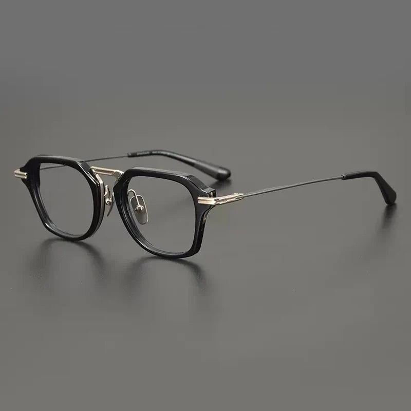 
Gafas cuadradas extragrandes de titanio y acetato