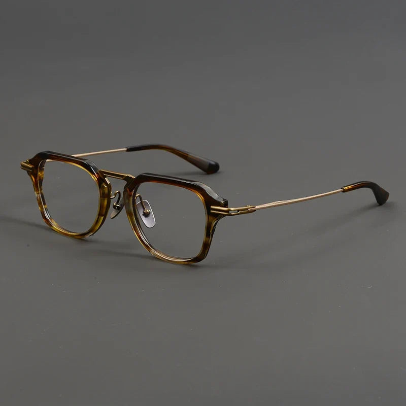 
Gafas cuadradas extragrandes de titanio y acetato - Carey