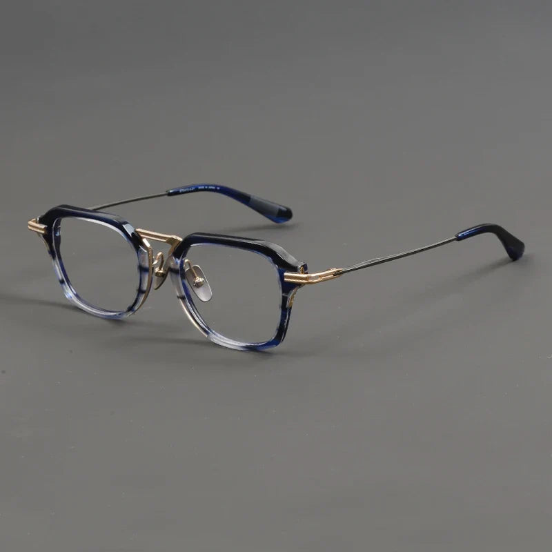 
Gafas cuadradas extragrandes de titanio y acetato