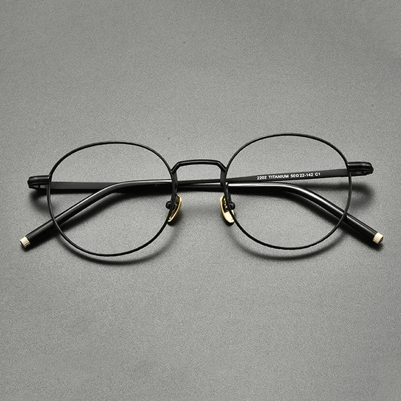 
Gafas redondas de titanio - Negro