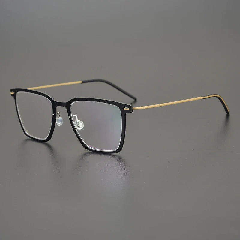 
Gafas cuadradas de titanio transparente - Negro