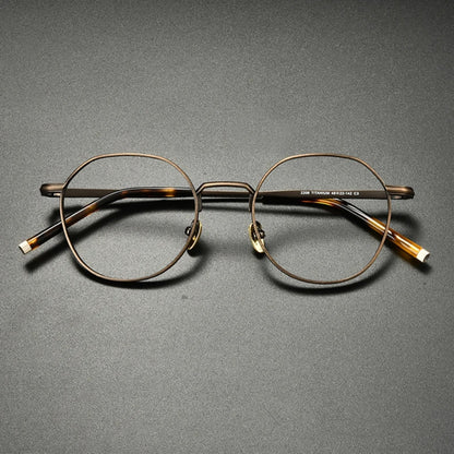 
Gafas redondas de titanio japonés - Imagen 4