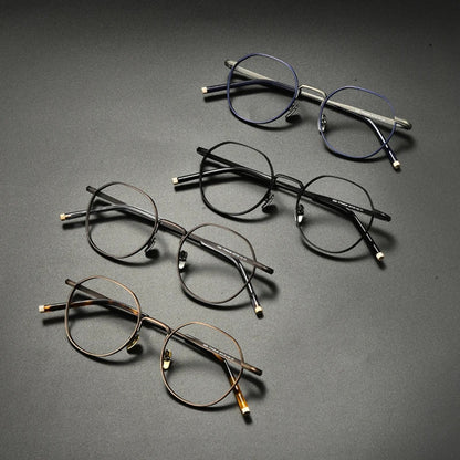 
Gafas redondas de titanio japonés - Imagen 6