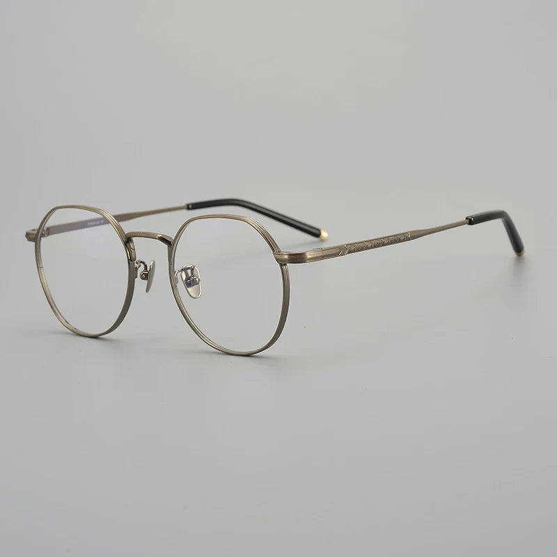 
Gafas redondas de titanio japonés - Bronce