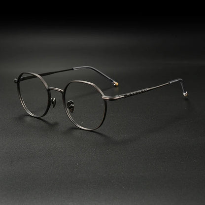
Gafas redondas de titanio japonés - Imagen 10