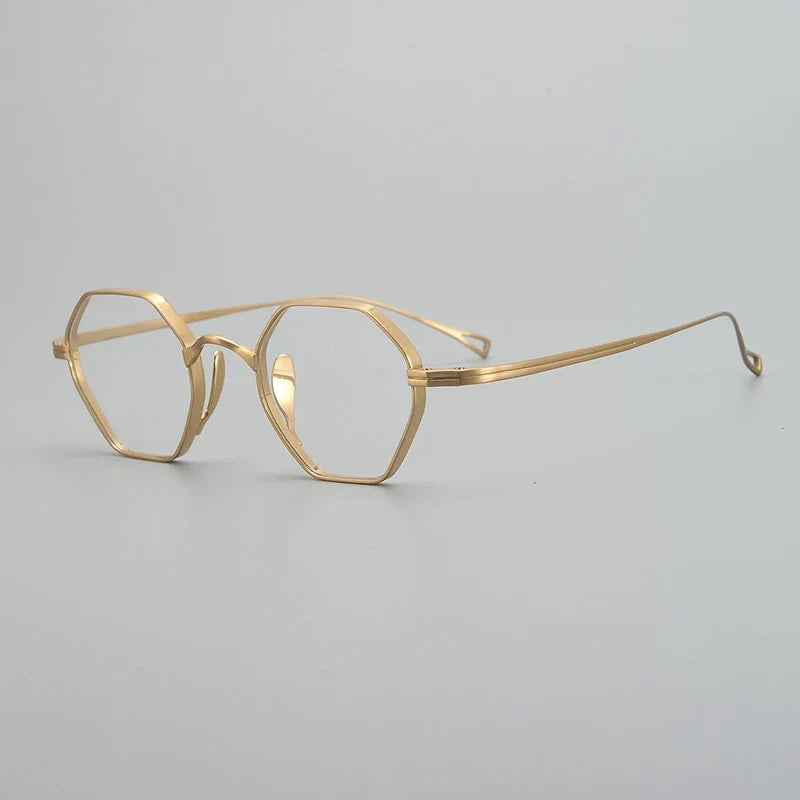 
Gafas redondas de titanio ultraligeras - Oro