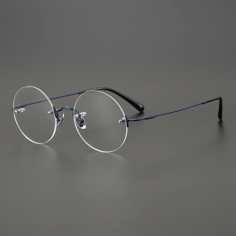 
Gafas redondas de titanio al aire - Azul